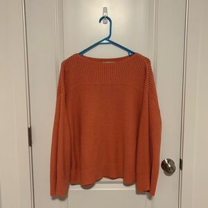 Loft Peach Boat Neck Sweater Bell Sleeves
